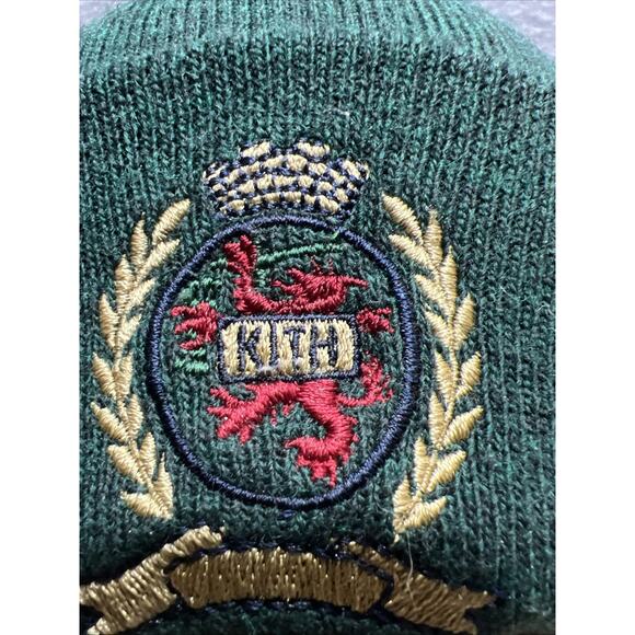 Kith x Tommy Hilfiger Crest Beanie Winter Hat Forest Green - Picture 6 of 7